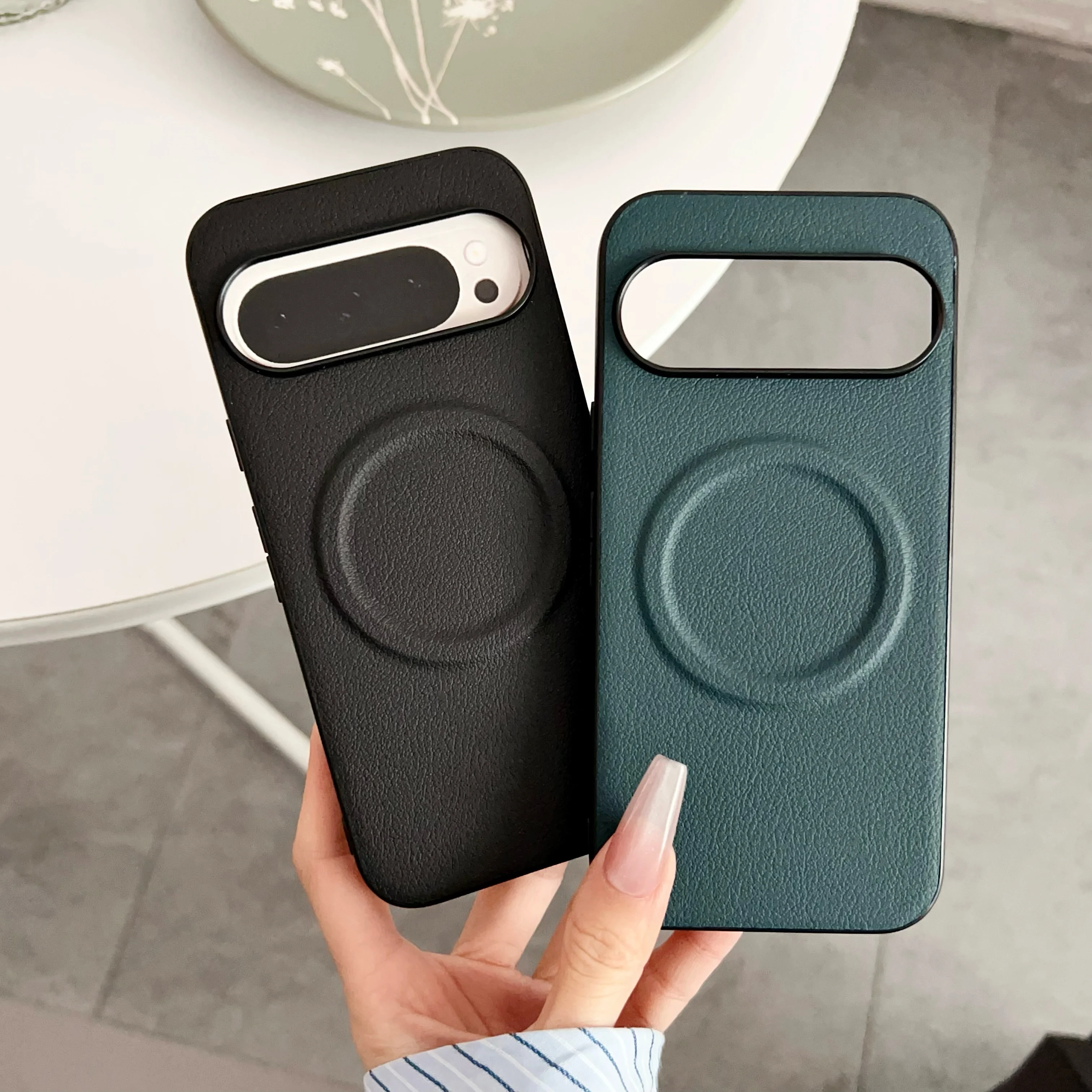 Magnetic Case For Google 9Pro Fold 8A 7A 9 Pro Luxury Leather Anti-drop Shockproof Cover For Google Pixel 9 Pro Bumper Funda