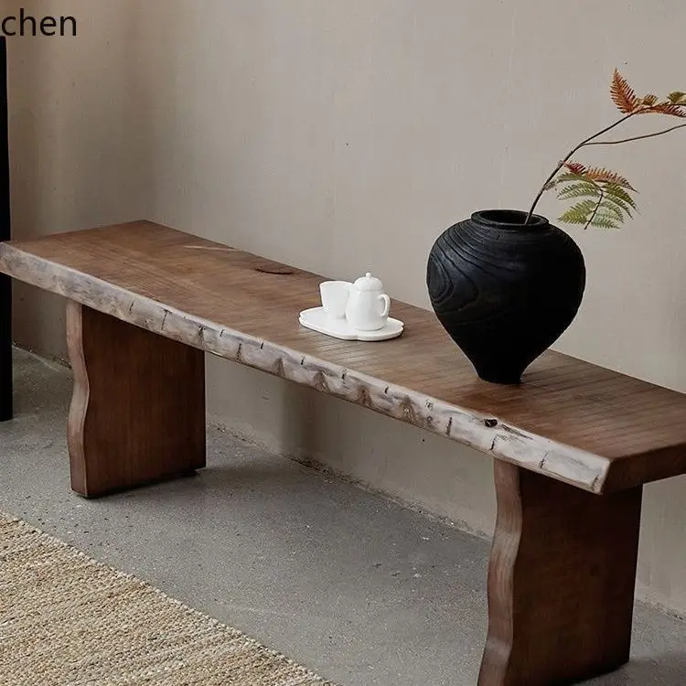 CZ Wabi-Sabi Style Irregular Doorway Wall Shoe Changing Bench Clothing Store Simple Long Strip Bench