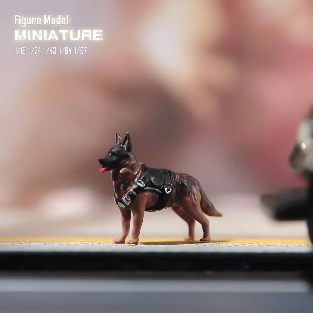 1/87 1/64 1/43 1/24 1/18 Anime Characters German Shepherd Search Dog Scene Figure Model Miniature Dolls Toy For Collection