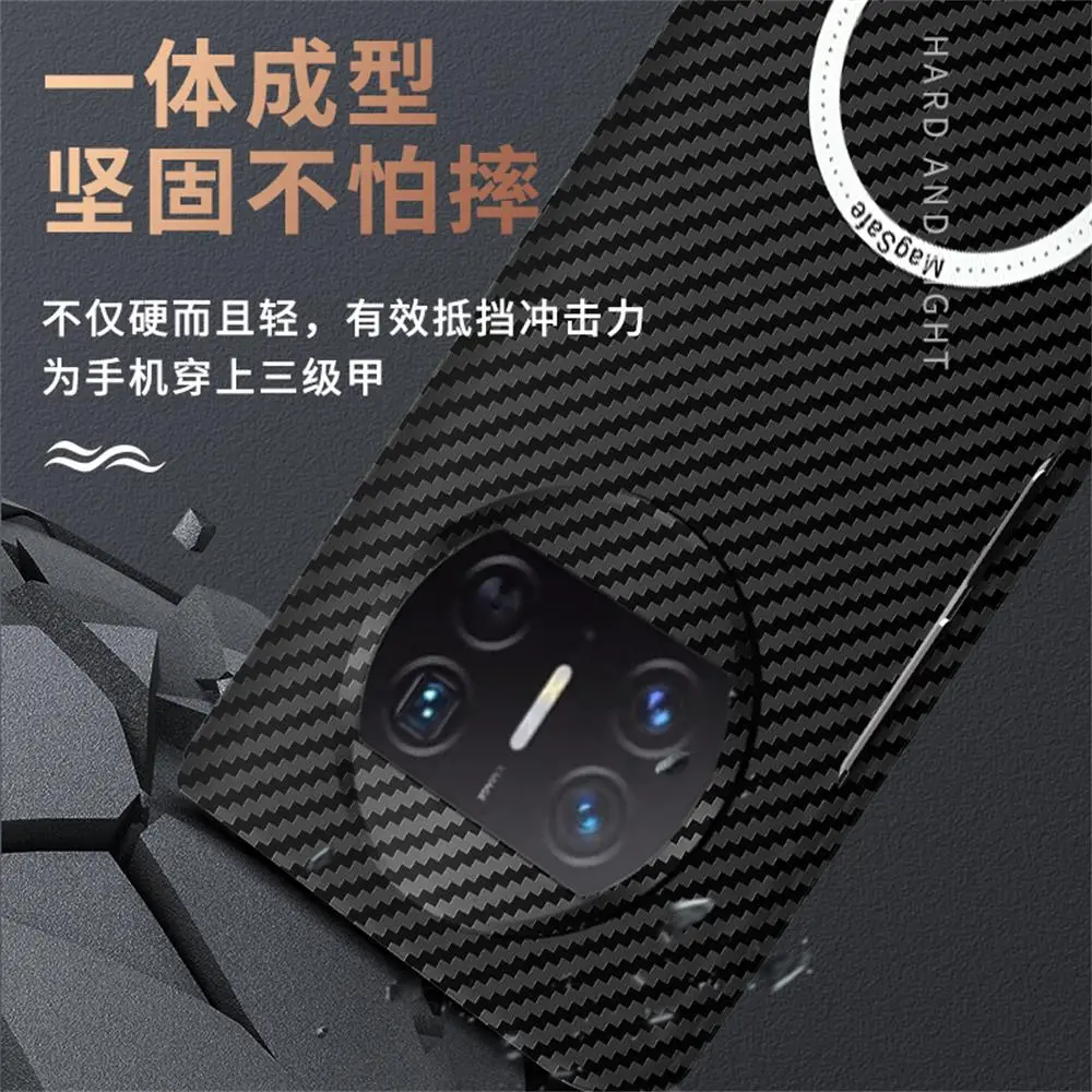 For Huawei Mate X3 MateX3 Magsafe Case Carbon Fiber Texture Magnetic Wireless Charging Ultra Thin Matte Hard Cover Accessories