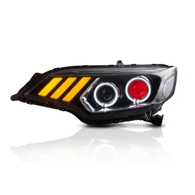 

Car Headlight Fit For Honda Fit Jazz Led Head Light For 2014-Up With Demon Eyes With Moving Turn Signal