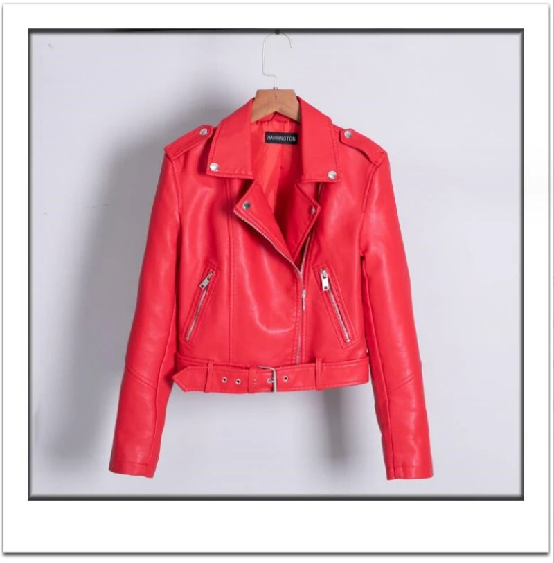 New Arrival brand Winter Autumn Green Motorcycle leather jackets Pink leather jacket women leather coat slim PU jacket Leather