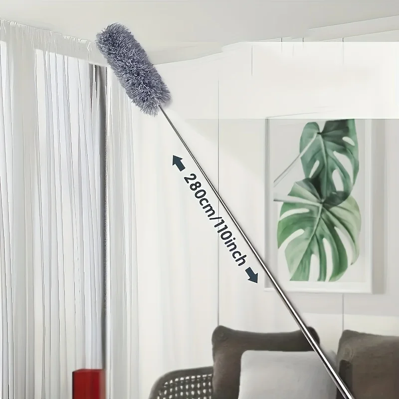 Household dust removal feather duster retractable extended sweeping ceiling spider web cleaning dust sweeping duster