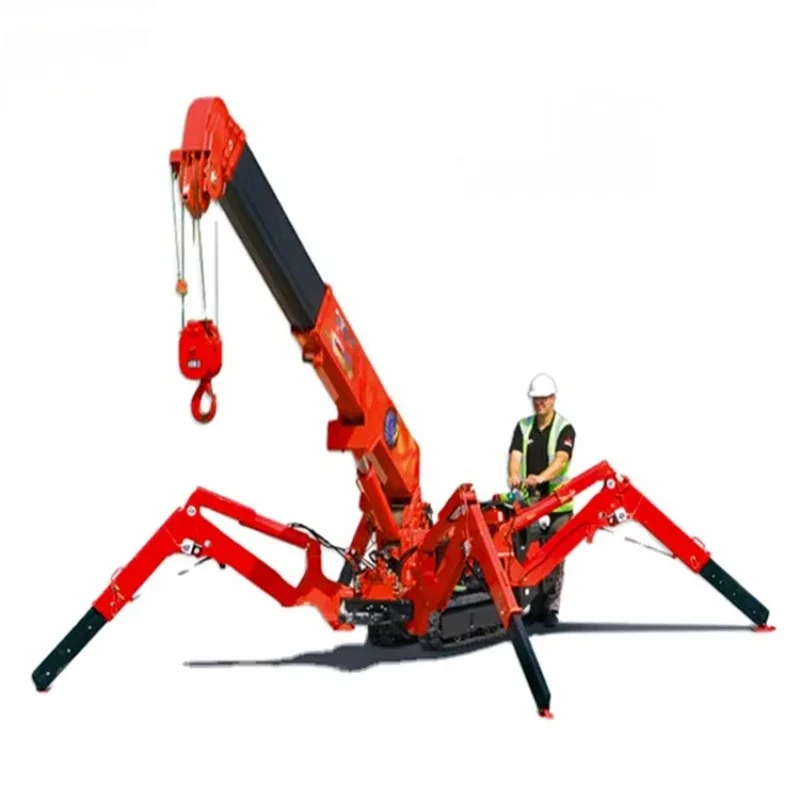 Spinnenkran mit Gabelstaplerfunktion, Raupen-Teleskoparm, robust