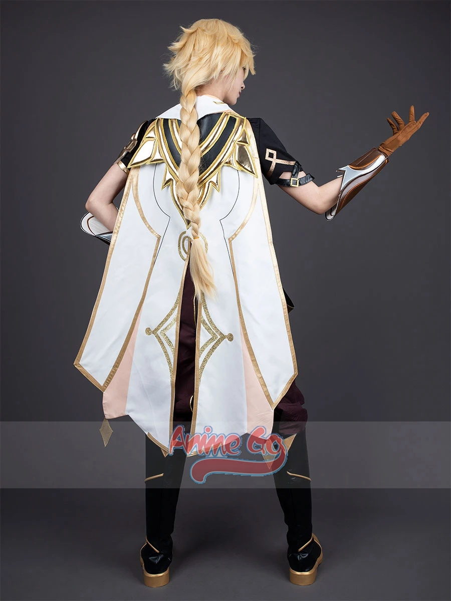 In Stock Genshin Impact Traveler Aether Cosplay Costume Wig Shoes Game Uniform Outfit for Women C00098 AAA