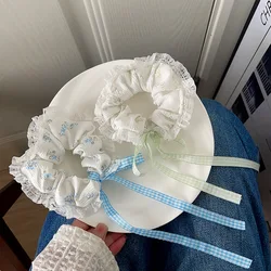 New spring/summer floral large scrunchie ballet-style woven band scrunchie lace sweet high-grade head string leather band hair a