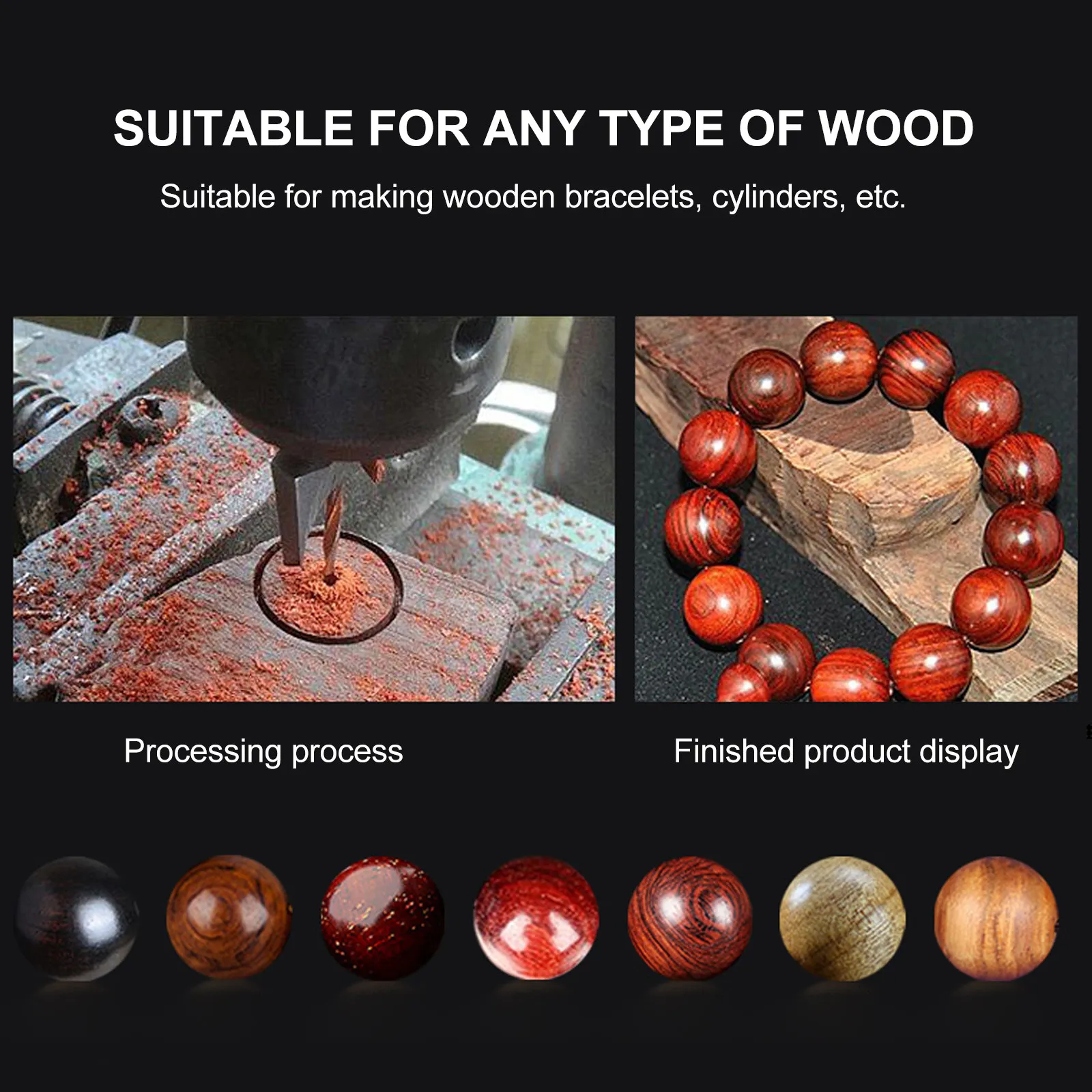 

1Set Bracelet Milling Cutter Professional Wood Drill Bit Ring Maker Tool Kit Cnc Router Woodworking Craft Accessories