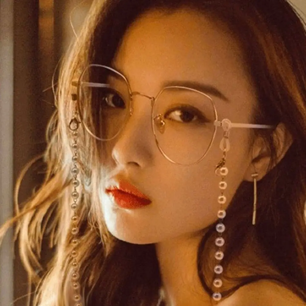 

Fashion Crystal Beads Eyeglass Holder Beaded Cord Holder Glasses Chain Anti Drop Nonslip Glasses Straps Eye Accessories