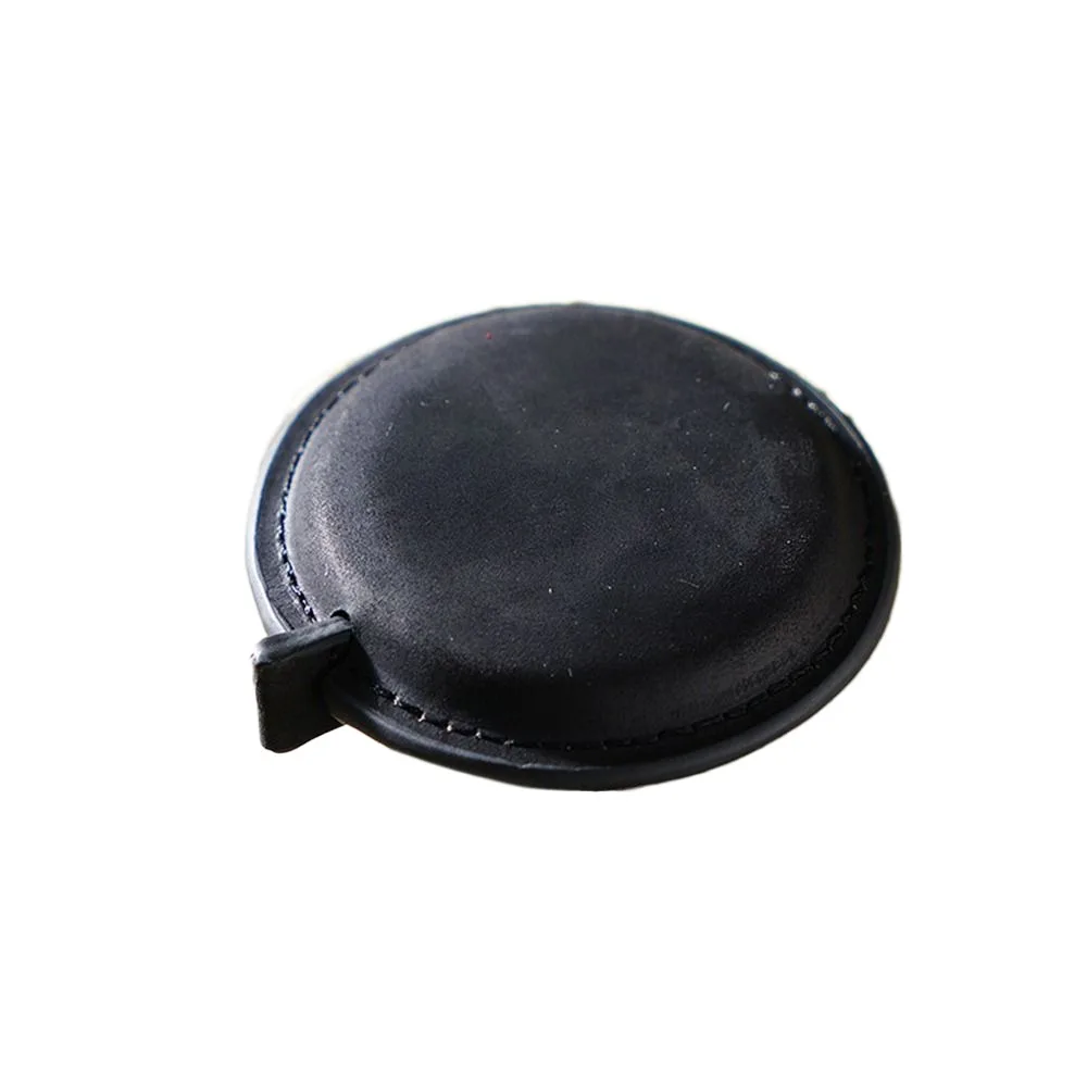 Crazy Horse Leather Genuine Leather Roll Tape Measure Handmade Portable Pull Ruler Retractable Vintage Sewing Tools Women