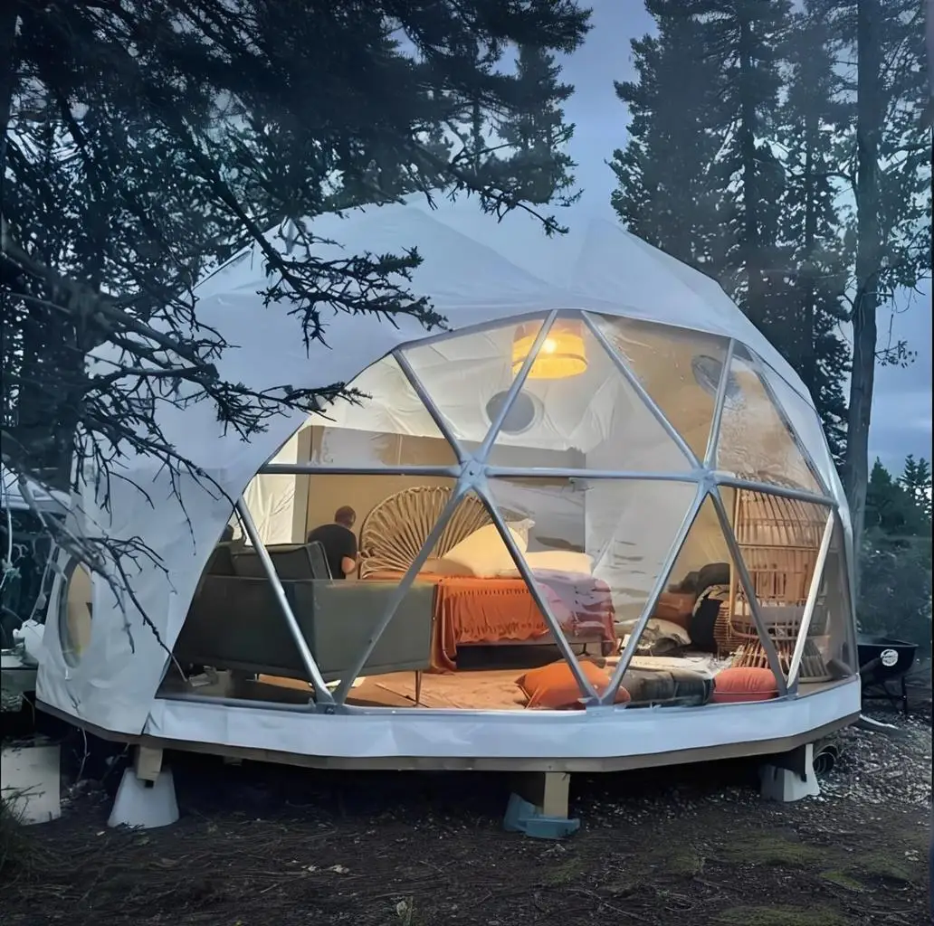 

3M/4M/5M/6M Geodesic Dome Tent Outdoor Waterproof Luxury Hotel Dome House Tent With Bathroom High Quality PVC Dome Tent
