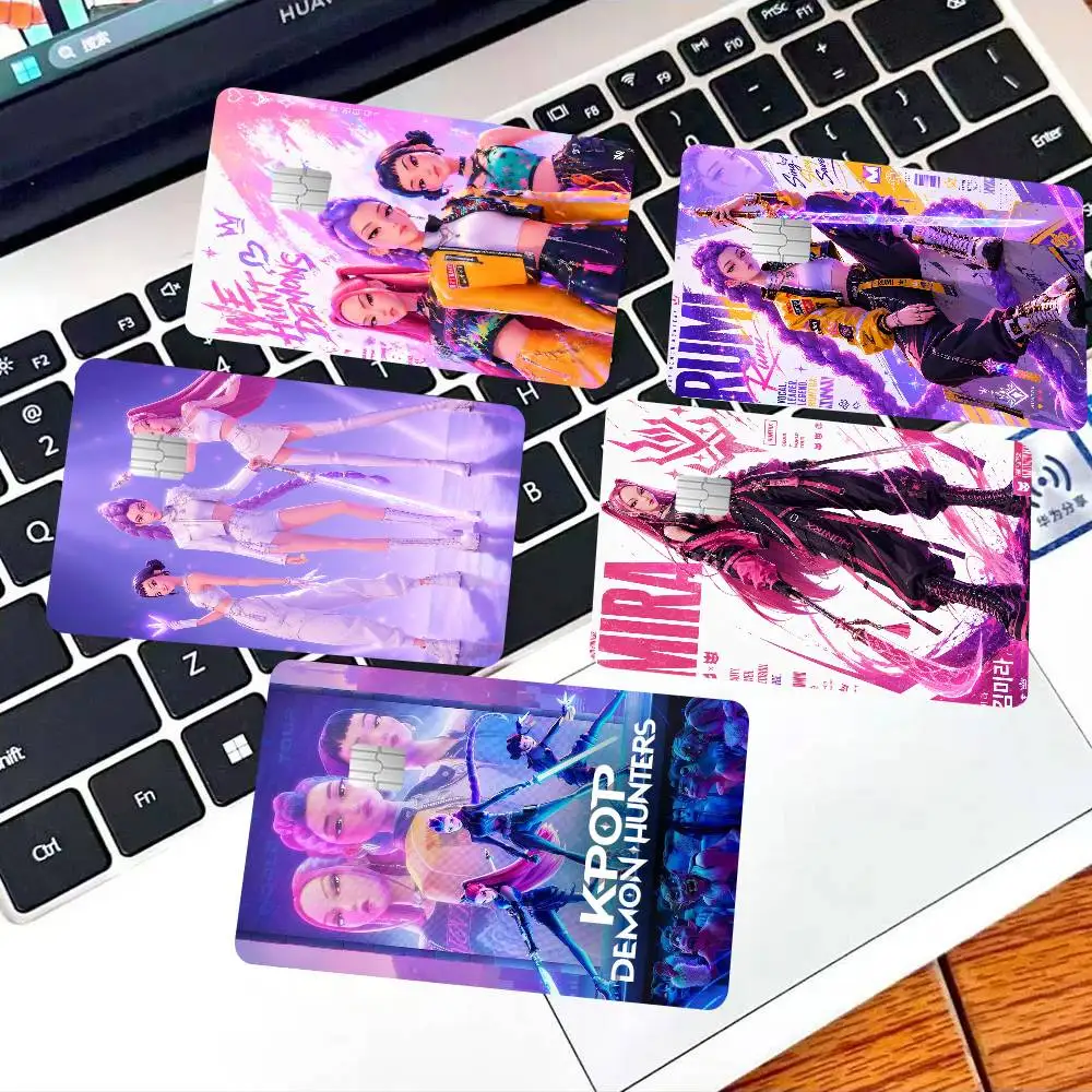 Kpop D-demon Hunters Game Film Cover Sticker Case For Small Chip Credit Debit Card Front Side