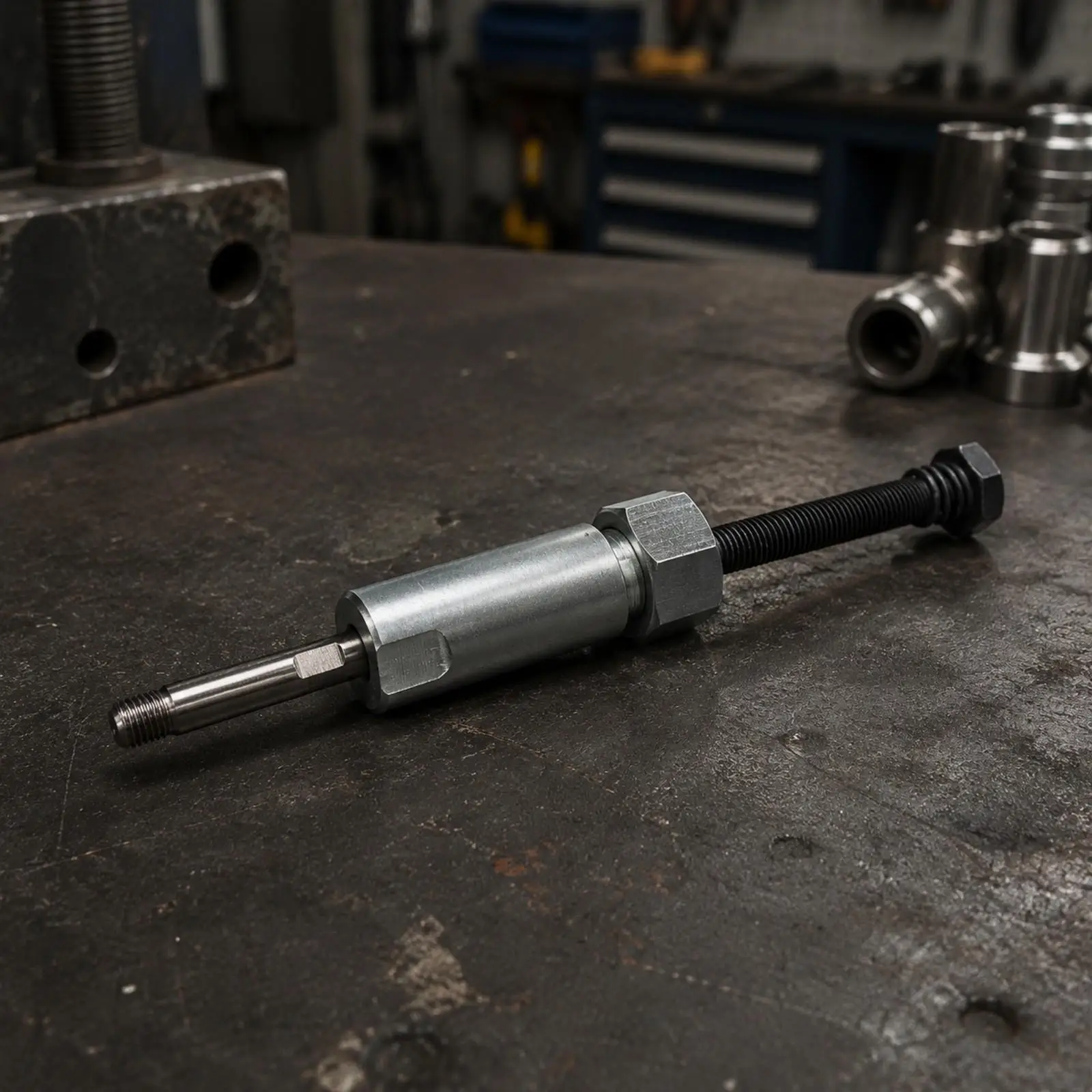 Grease Obstruction Clearing Tool for Lubrication System Repair with Metal Threaded Probe Carbon Steel