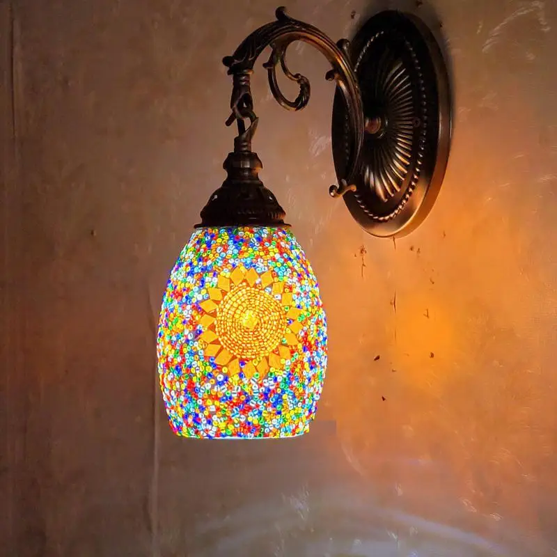 

Turkish Style Wall Lamp Retro Nostalgic Romantic Handmade Tv Wall Decoration Lighting Balcony Aisle Cafe Wall Light