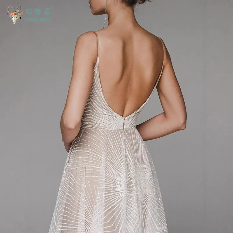 Vestido de noche Sexy con tirantes finos y espalda descubierta, vestido de noche con bordado de cuentas, vestido de noche ajustado para fiesta de cóctel, disfraz de cantante