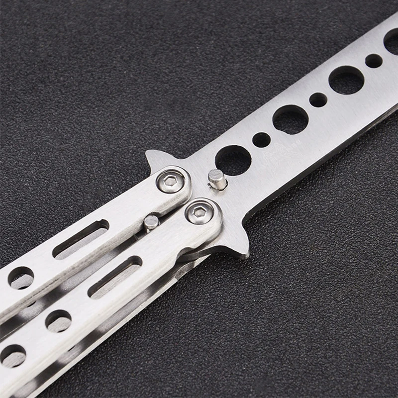 Portable Folding Butterfly Knife Trainer Stainless Steel Pocket Practice Knife Training Tool Practice Outdoor Camping Supplies