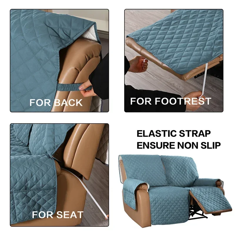 1/2/3 Seater Recliner Sofa Cover Pet Dog Kid Sofa Mat  Chair Couch Slipcovers Relax Lounger Couch Towel Armchair Covers view 2