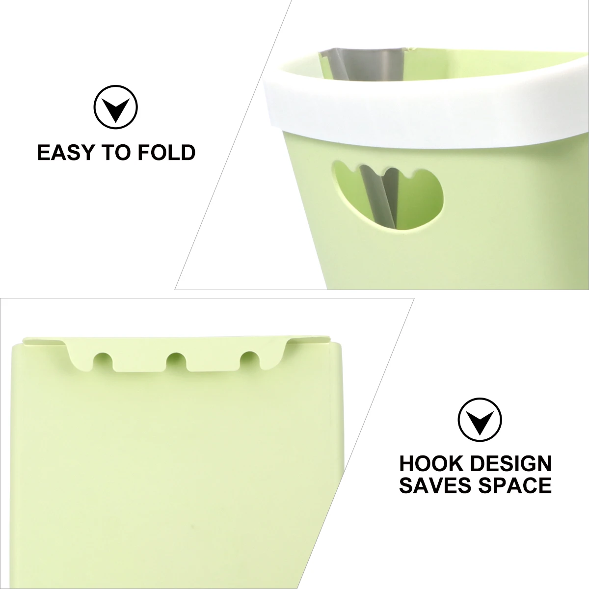 

Hanging Waste Bin with Lid Folding Trash Can Portable Large Food Garbage Cans