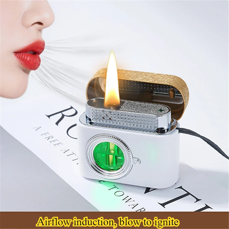 

Retro Camera Shaped Voice Activated Induction Metal Torch Lighter Men's Ignition Cigarette Gadget Gift Cigarette Accessories