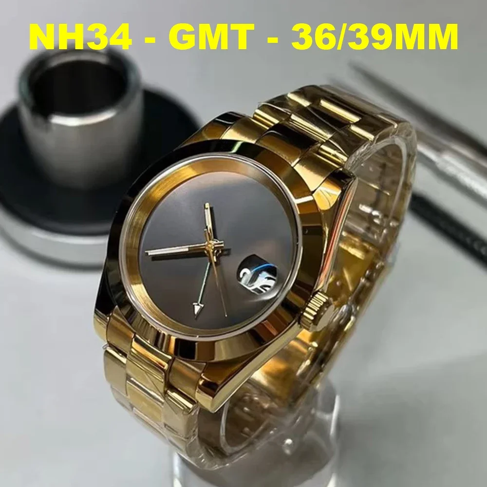 Luxury Watches Men GMT Automatic Watch 36mm 39mm NH34 Mechanical Wirstwatches Sterile Dial Clocks Homage Top Brand Hip-hop Clock