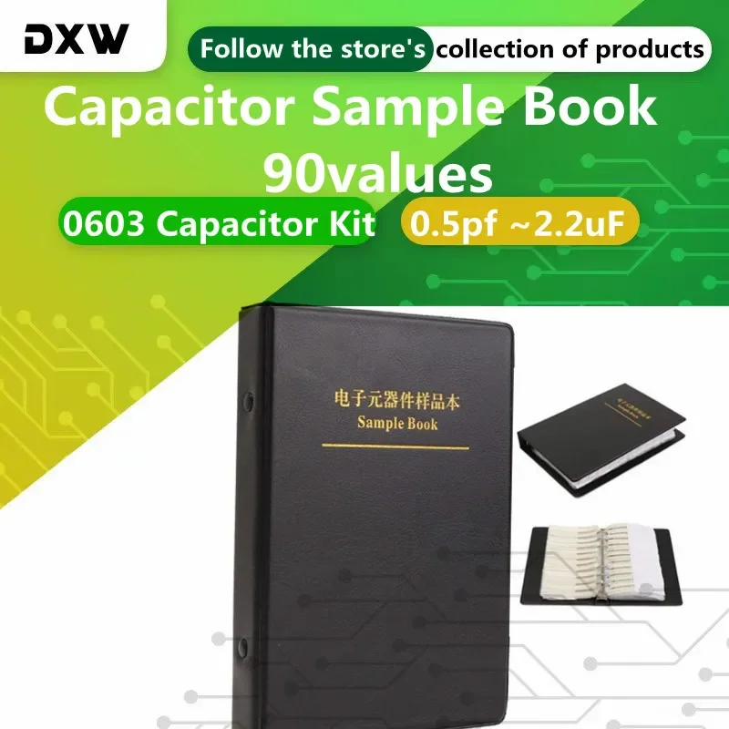 2250pcs 0603 Capacitor Kit 0.5pf ~2.2uF 1 2.2 3.3 5 6.8 10 12 15 22 33 47 68 75 100 330 680PF1 2.2 3.3NF Capacitor Sample Book