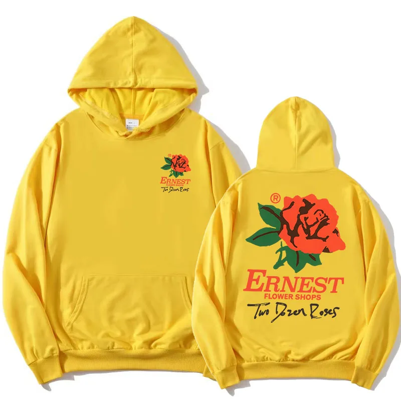 Bluzy z kapturem ERNEST TWO DOZEN ROSES z nadrukiem graficznym dla burmistrza, modne bluzy z długim rękawem, męskie i damskie pulowery z kapturem, topy Sudaderas