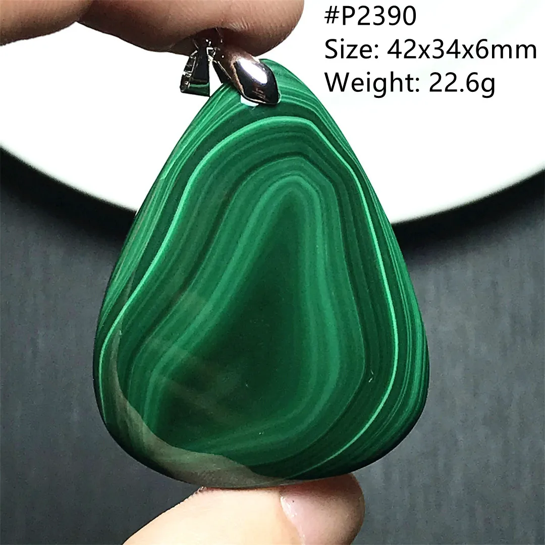 Top Natural Green Malachite Necklace Pendant For Women Man Healing Luck Gift Beads Stone Silver Crystal Gemstone Jewelry AAAAA