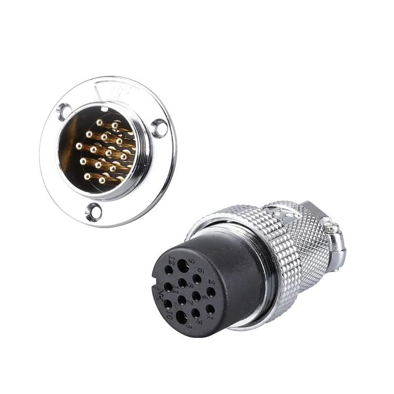 5 Sets DF20 DF25 DF30 Flange Aviation Connector 2/3/4/5/6/7/8/9/10/12 PIN Waterproof Electronic Connection Male Female Connector