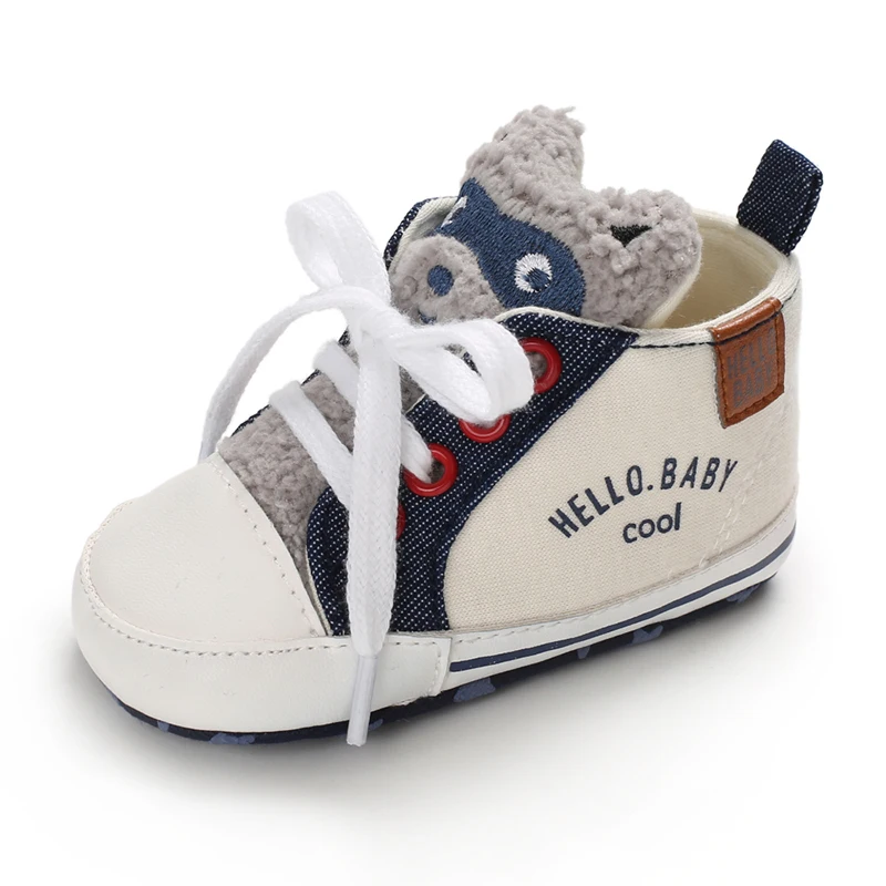 Neue, modische High-Top-Sneaker für Jungen, Mädchen, mit Cartoon-Motiven, lässig, weicher Stoffsohle, rutschfest, ideal als erste Schuhe zum Laufenlernen. – Detail 7