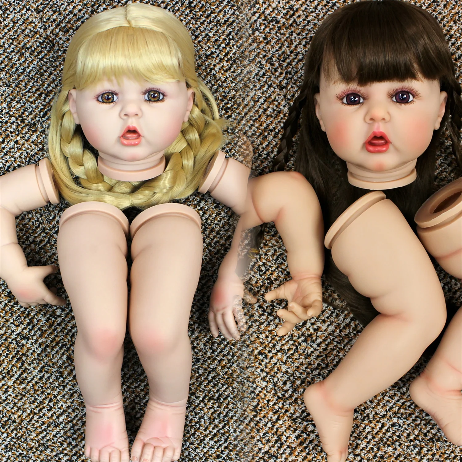 22-24Inch Painted Erin Reborn Doll Kits With Hair Unassembled DIY Kit Reborn Handmade Lifelike Realistic Reborn Toddler Doll