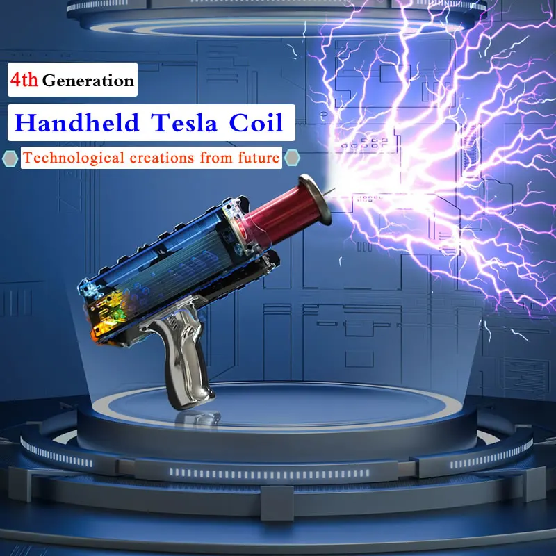 4th Generation Handheld Tesla Coil, Lightning In Palm Artificial Arc Technological Ornament Magnetic Storm Coil