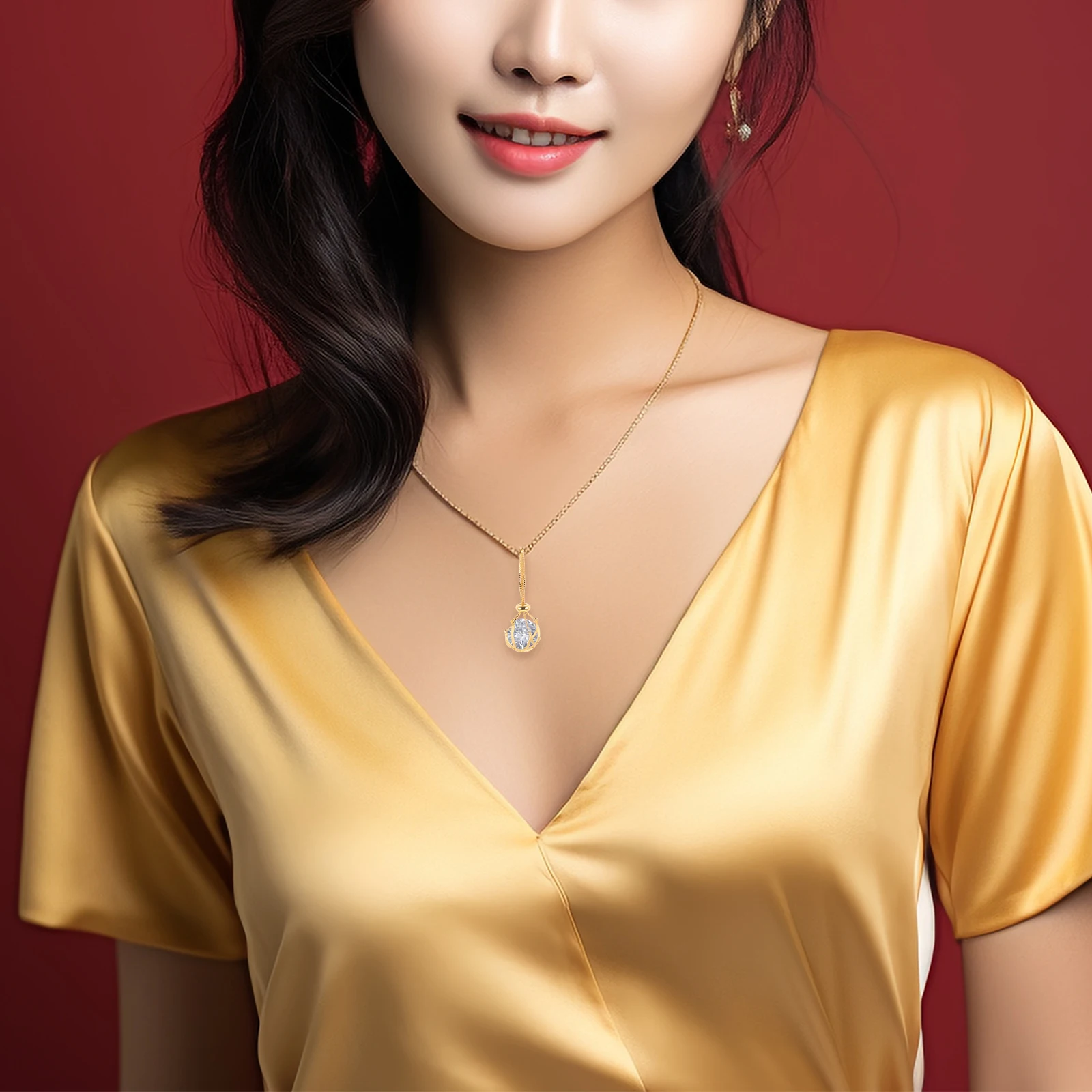 

Pendant Empty Holder Amber Turquoise Round Bead Cage Simple Necklace Jewelry Accessories Sturdy Metal Craft Gift