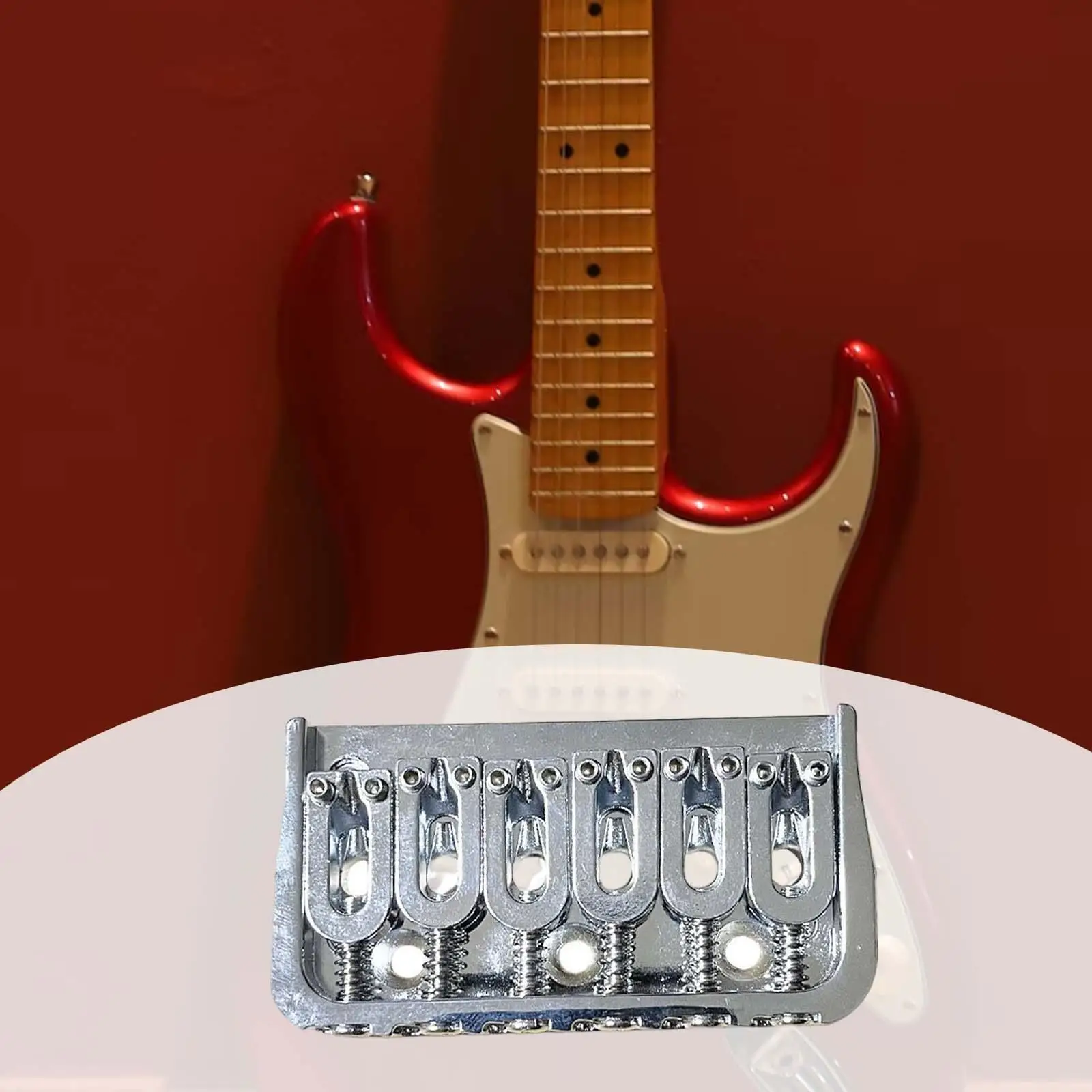 Electric Guitar Bridge Saddle Set Alloy 6 Strings Tailpiece Replacement Accessory for Guitar Equipment for Electric Guitar
