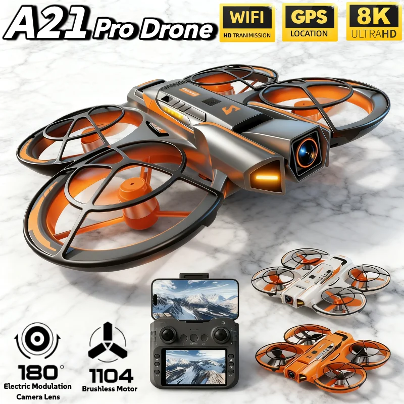 Hot for Genuine Original A21Pro Drone GPS 8K Professional Aerial Photography Remote Control Aircraft 5G HD Camera Quadcopter Toy