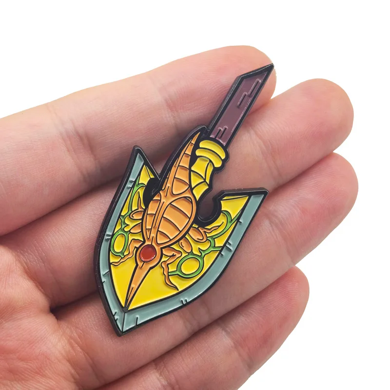 Pfeil-Metallabzeichen Anime JoJo's Bizarre Adventure Pins Manga-Anhänger Broschen für Taschen Rucksäcke Kleidung Revers ACG Cosplay Deko