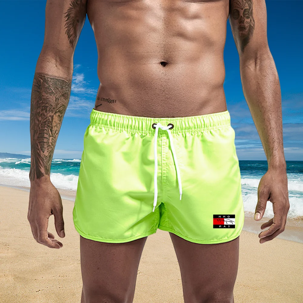 Shorts de natação casual masculino, shorts esportivos de fitness, moda praia luxuosa, S a 3XL, verão