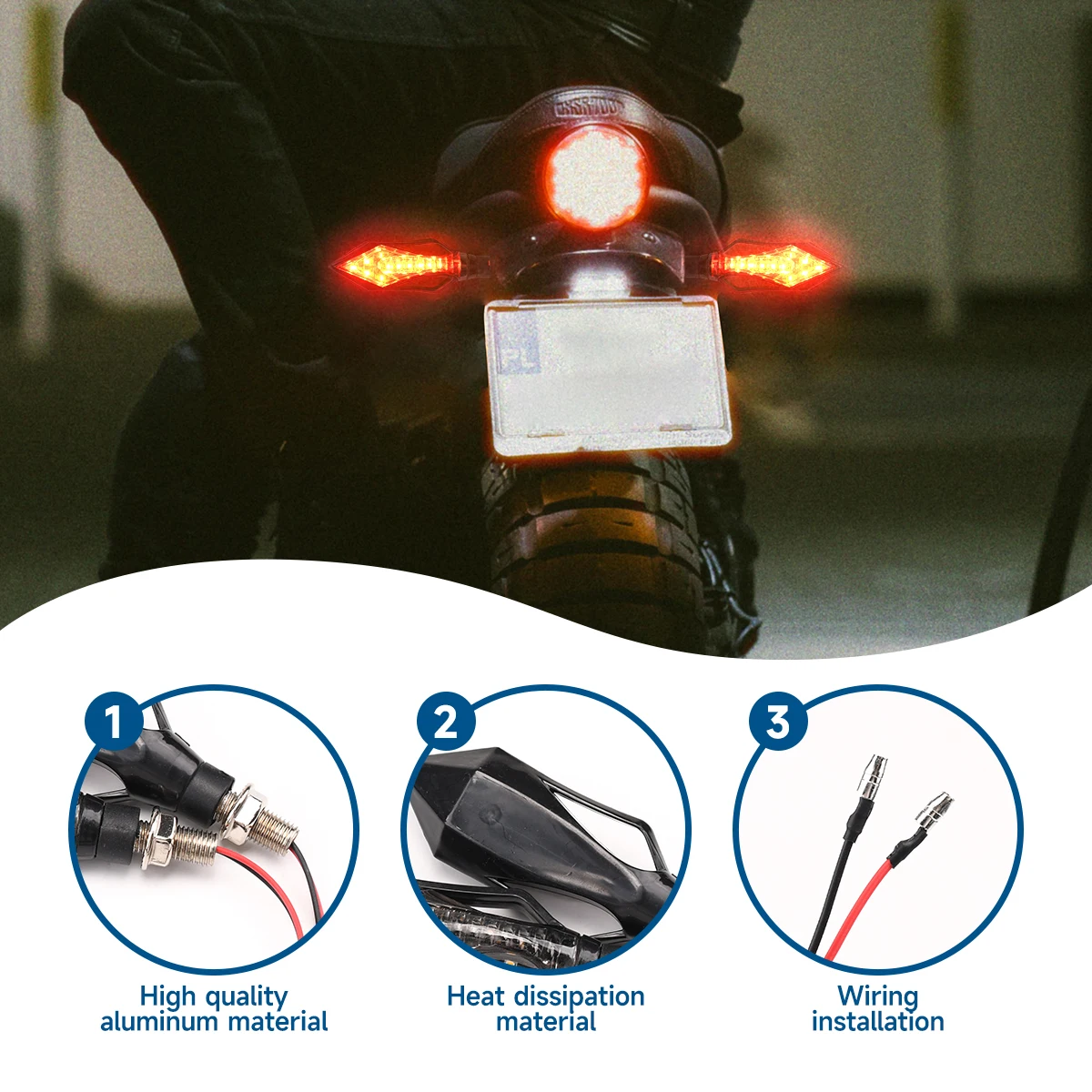 1 Pair Led Motorcycle Turn Signal Lamp Moto Accesories 12V Front Rear Indicator Light for Honda Harley Cafe Racer Yamaha Suzuki