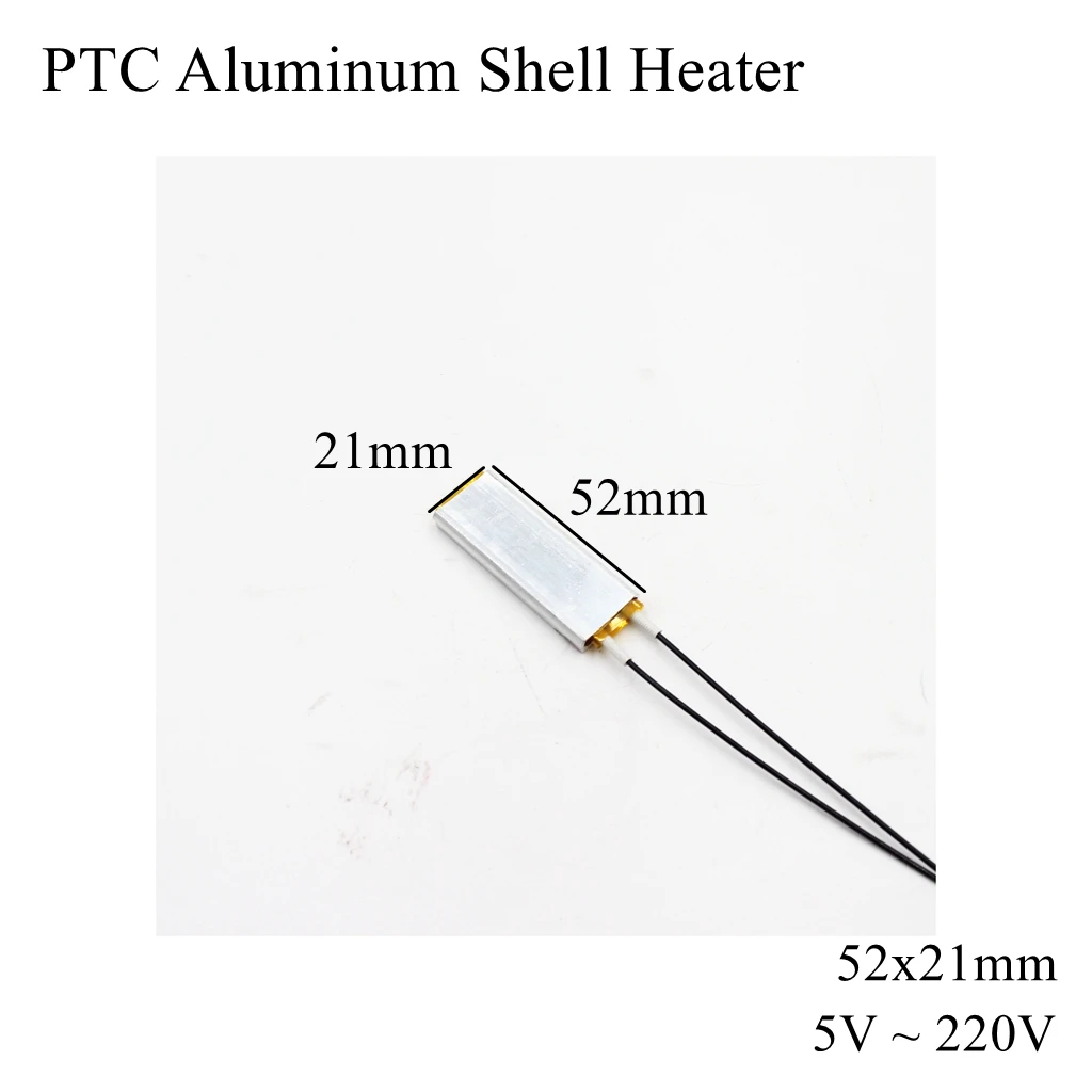 52x21mm 12V 24V 110V 220V PTC Aluminum Shell Heater Constant Thermostat Thermistor Ceramic Air Heating Sensor Egg Incubator