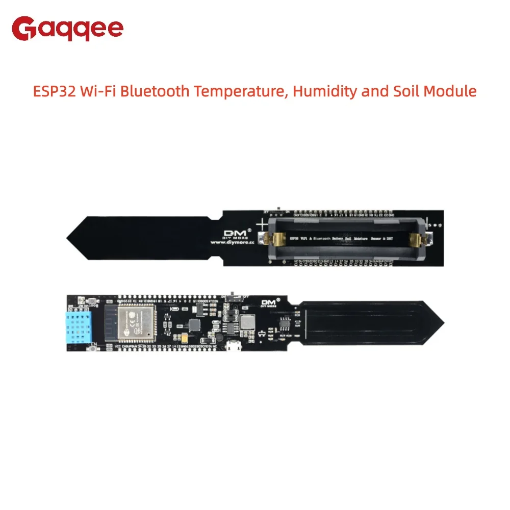 DHT11 Temperature, Humidity and Soil Module for ESP32 Wi-Fi Bluetooth Board with 18650 Battery Holder