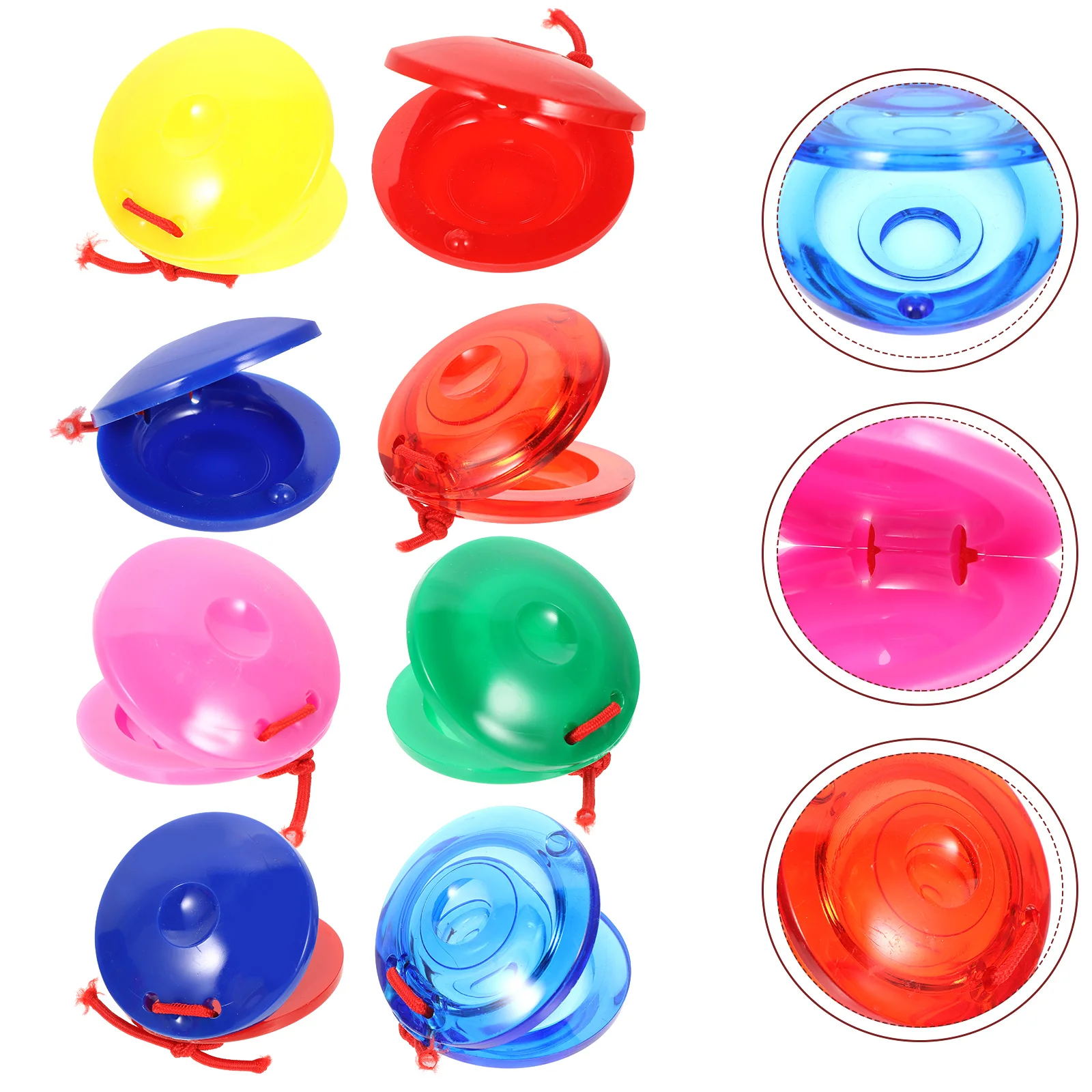 24 Pcs Baby Toy Plastic Castanets Percussion Instruments Kid Toys Puzzle Musical Creative Red Kids Educational