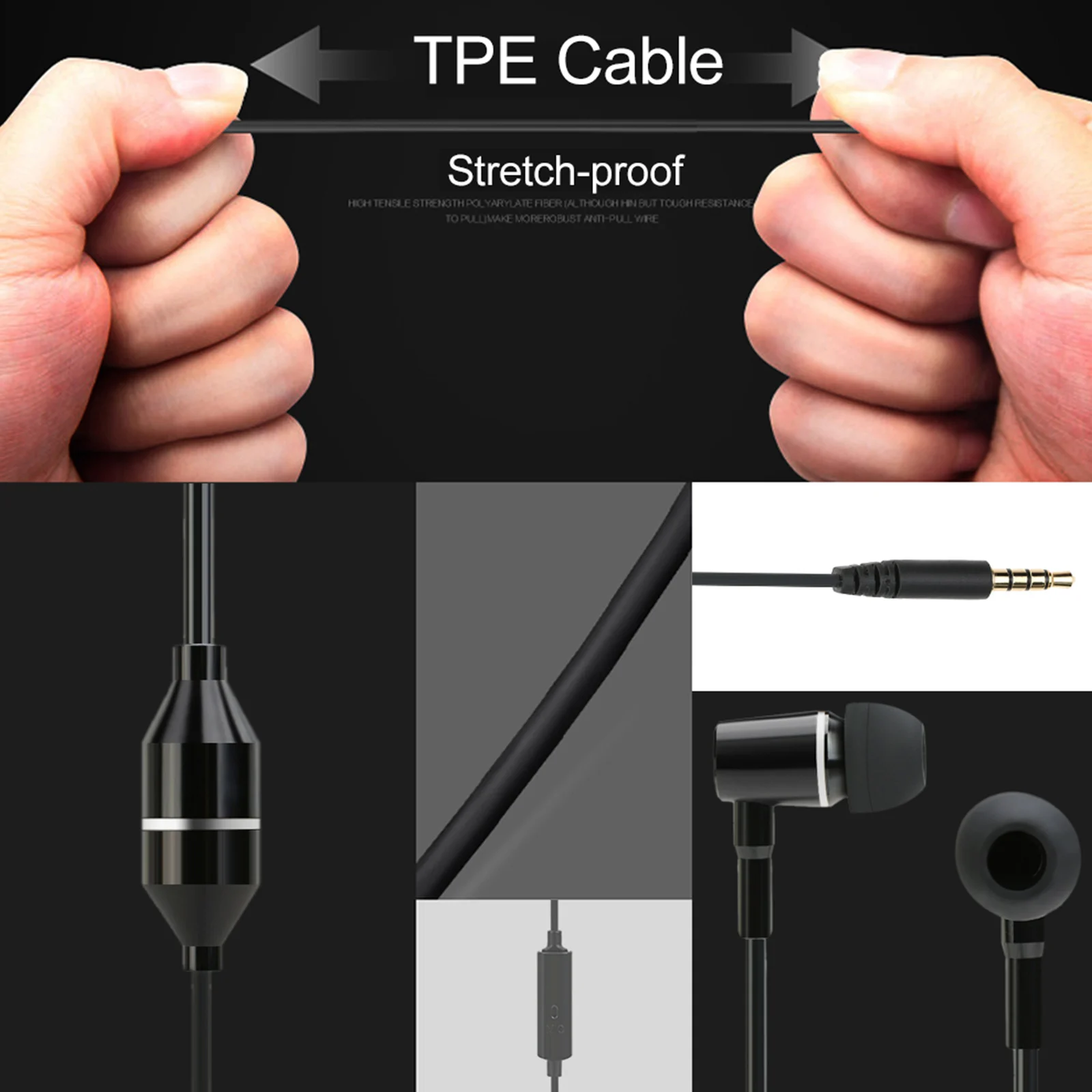 FC12 Stereo Music Headset Air Tube 3.5mm Anti-radiation Earphone In-ear Headphone Noise Reduction Line Control w/ Mic for Phone