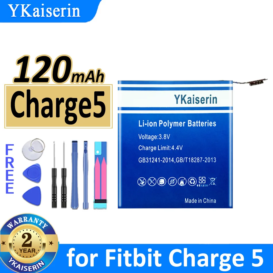 120mAh YKaiserin Battery for Fitbit Charge 5 Charge5 Smart Sport Watch