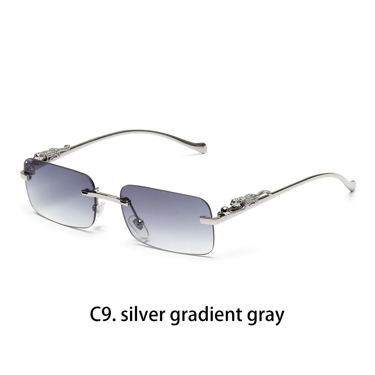 Ruiao randlose Sonnenbrille UV400, modische quadratische Metallbrille für Damen und Herren, Designer-Marken-Sonnenbrille für Outdoor-Aktivitäten.