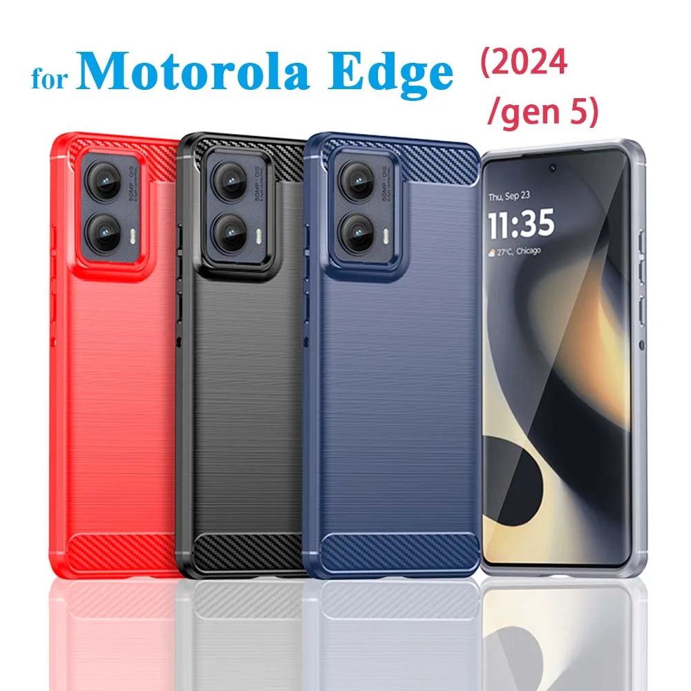 

For Motorola Edge 2024 gen 5 Protective Case Shockproof Brushed Shield TPU Soft Bumper Shell Cover Funda