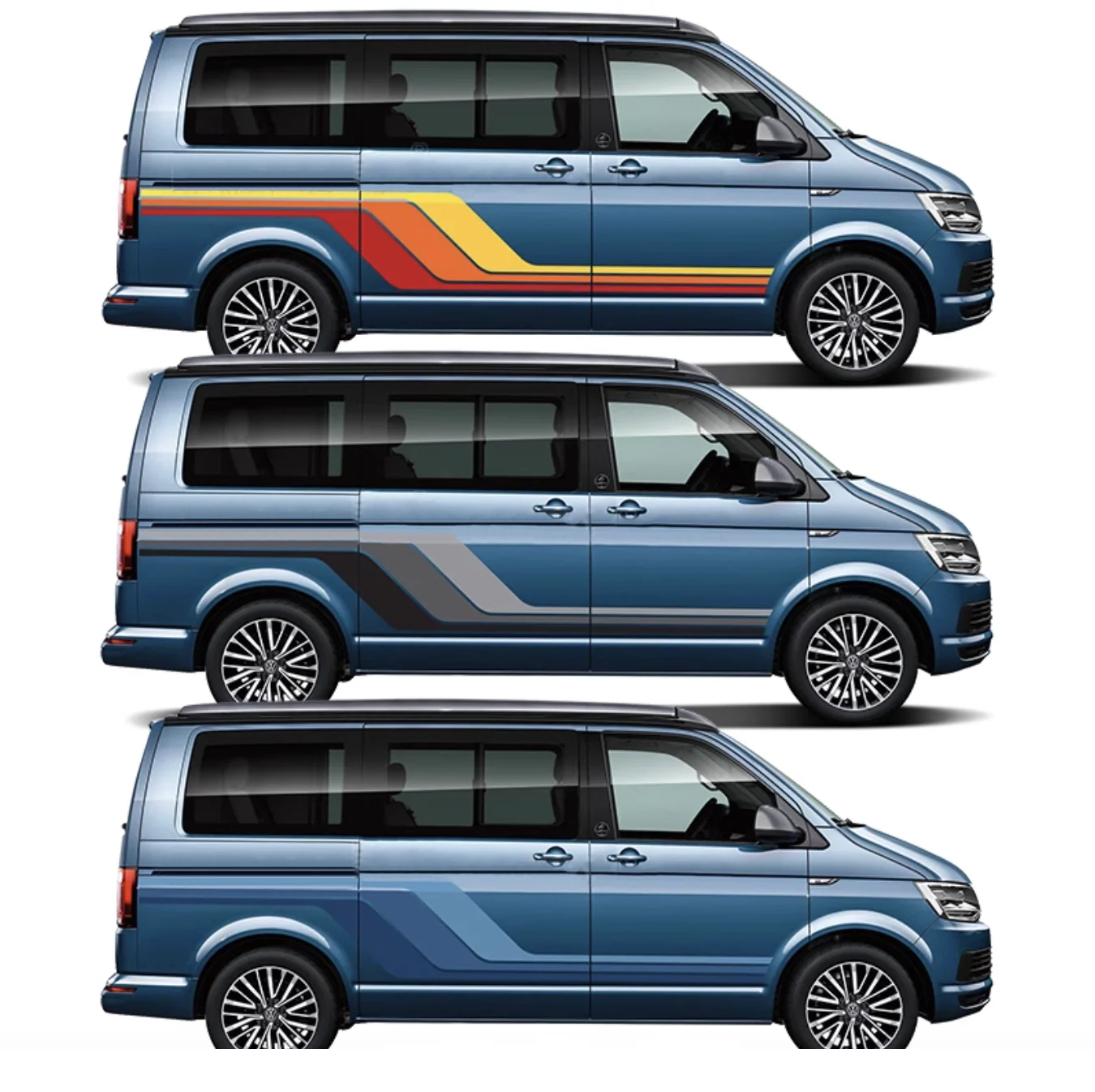 Vintage Stickers Waistline Precut Stripes Skirt Decor Decal Vinyl Blackout Wrap Kit Graphics for FOR VW Volkswagen CALIFORNIA T6