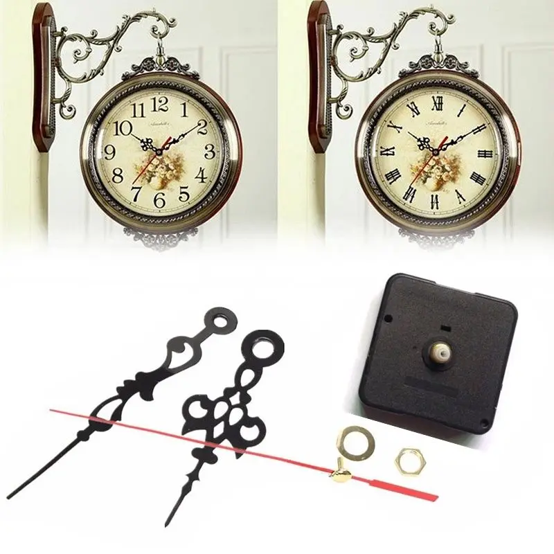 New Clock Motor For Wall Clock Replacement Movement Parts Black Hands Tool Kit