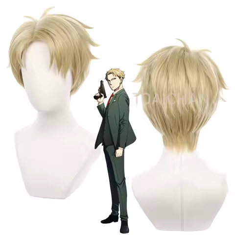 New Anime Spy X Family Loid Forger Cosplay Wig Short Blond Hair Twilight Halloween Party Cos Props Accessory Free Wig Cap