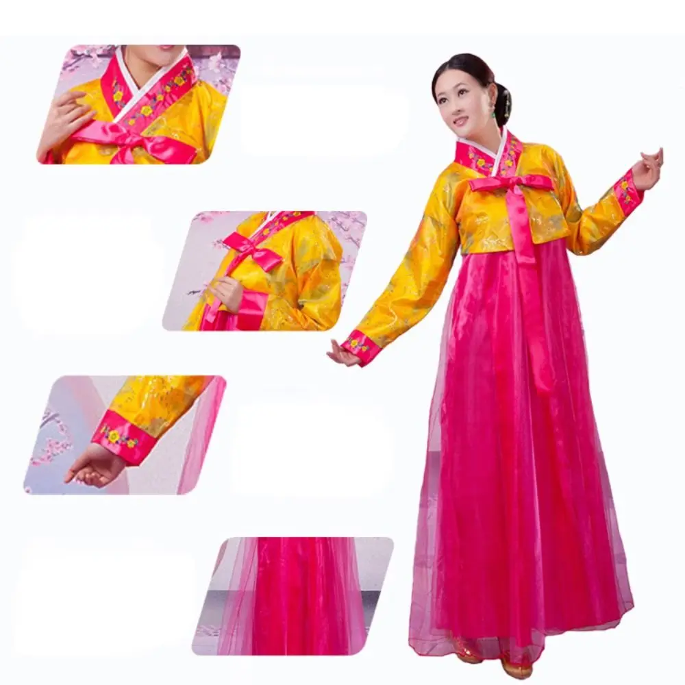 Dae Jang Geum Traditionelle koreanische Kleidung Stickerei Ethno-Stil Koreanisches Hanbok-Kleid Retro Mehrfarbiges Bühnentanzkostüm