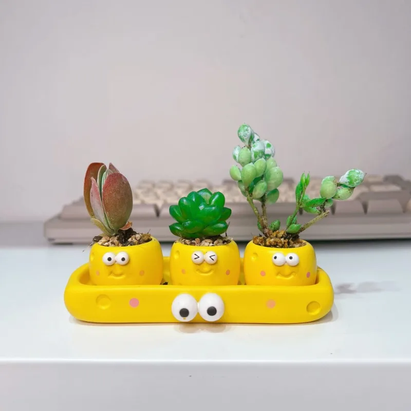 

Мини-горшок для суккулентов в виде мультяшного пальца, креативный керамический горшок-сырница, настольное украшение для зеленых растений, декор для дома