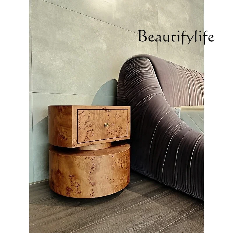 

XY Medieval Style Designer Creative Tree Tumor Bark Solid Wood Bedside Table Bedroom Home Niche Art Storage Locker