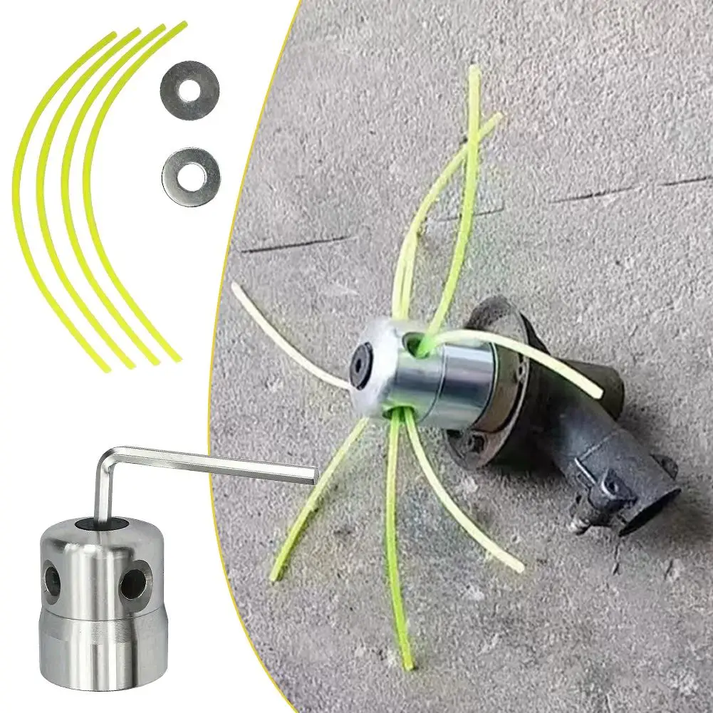 Universal Metal Grass Trimmer Head With Lines Brush Cutter Lawn Mower Strimmer Replacement Accessory Garden Tools